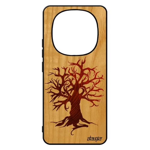 Coque Silicone Peinture Arbre Pour Xiaomi Redmi Note 14 Pro/14 Pro+ Plus 5g Bois Nature De Vie Foret Etui Ecolo Artistique Marron Motif