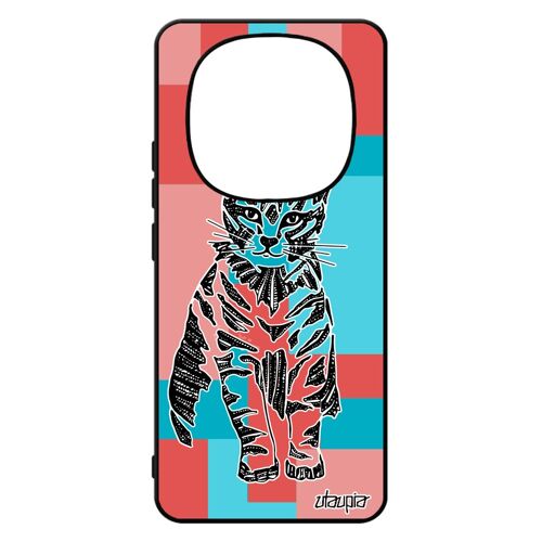 Coque Chat Redmi Note 14 Pro/14 Pro+ Plus 5g Silicone Minou Noir Petit Ethnique Azteque Animaux Homme Tribal Rose Telephone Pour Xiaomi