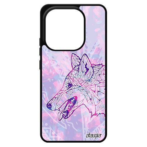 Coque En Silicone Pour Redmi Note 14 4g Europe Loup Etui Animaux Plume Solitaire Chien Antichoc Ethnique Azteque Jolie Husky Pour Xiaomi