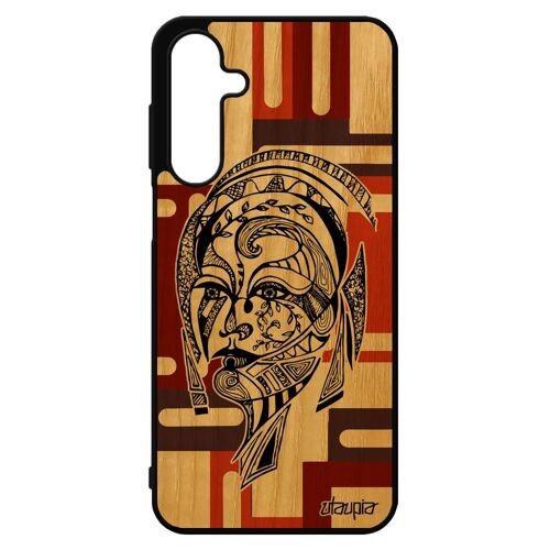 Coque Bois Pour Samsung A16 4g 5g Silicone Femme Housse Gel Motif Fille Cube Tribal Marron Azteque Sm-A166e/Ds Mobile Ethnique De Pour Galaxy