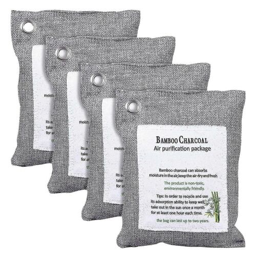 Sac au charbon de bambou activé Odor Remover 200gx4, Sacs purificateurs d'air pour la maison, la voiture, le placard, les chaussures (haoyi