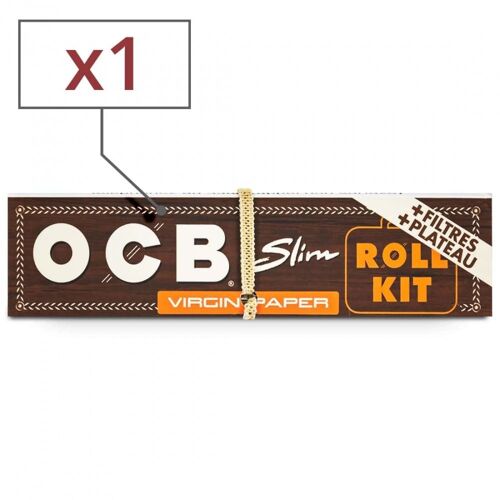1 carnet feuilles à rouler slim et tips ocb virgin roll kit
