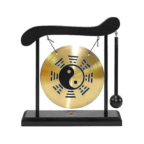Desktop Gong - Feng Shui Brass Gong Desktop Ornament Avec Support Et Maillet, Délicate Maison Chinoise D