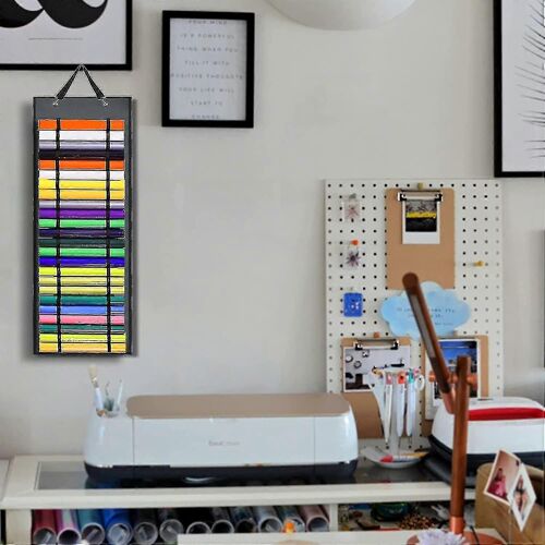 Support De Rouleau De Vinyle Avec 48 Compartiments, Organisateur De Rangement De Rouleaux De Vinyle Organisateur De Salle D'artisanat Mural Et Hy