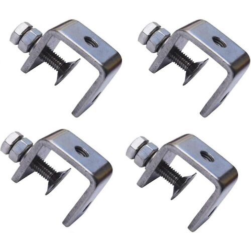 Lot de 4 serre-joints en C en acier inoxydable 304, 2,5 cm, pour le travail du bois, robustes, avec larges ouvertures pour mâchoires