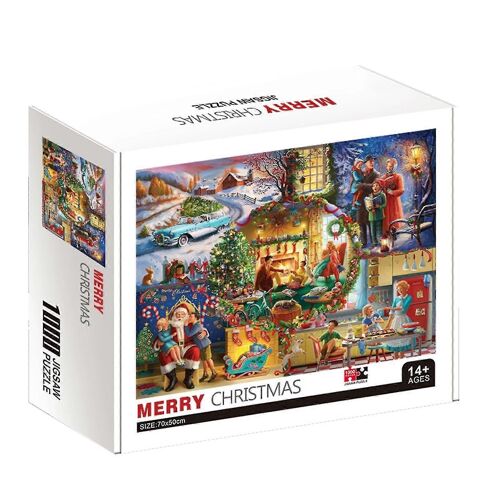 Calendrier de l'Avent de Noël - Calendrier de l'Avent Jigsaw 1000pcs 2023, Cadeaux de Noël Jigsaw Puzzle pour enfants adultes (mélange de Noël, 1000Pcs)