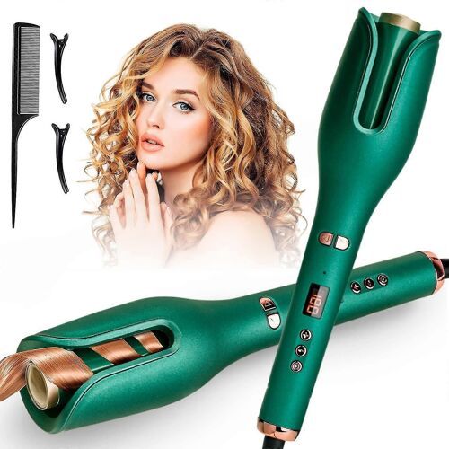 Fer À Friser Automatique, Fer À Friser Automatique, Grandes Boucles Avec Chauffage Rapide 10s, Bigoudi À Ions Négatifs Avec Écran Lcd, Température Réglable