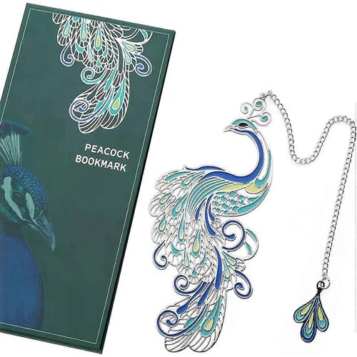 Signet Paon, Signet En Métal Créatif Avec Chaîne Pendentif De 16cm De Long, Emballage De Boîte Cadeau Exquise, Cadeaux De Collection D'artisanat Esthétique Oriental