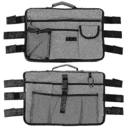 Organisateur De Rangement Pour Sac Pour Fauteuil Roulant Avec Pochette De Grande Capacité Et Poches En Tissu Oxford Gris