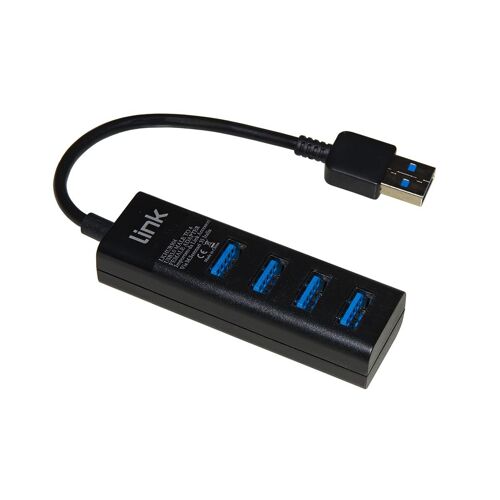 Link Hub USB 3.0 LKHUB304 4 Porte Nero Cavo 15cm Trasferimento 5 Gbps