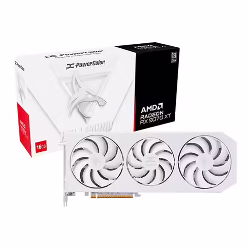 PowerColor Hellhound Radeon RX 9070 XT Spectral White AMD 16 Go GDDR6