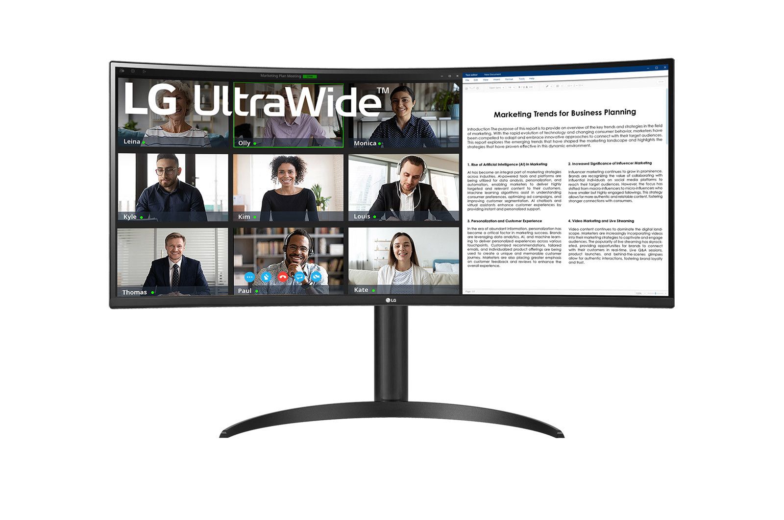 Ecran PC LG 34BR55QC-B 34" 3440 x 1440 Wide Quad HD LCD Noir