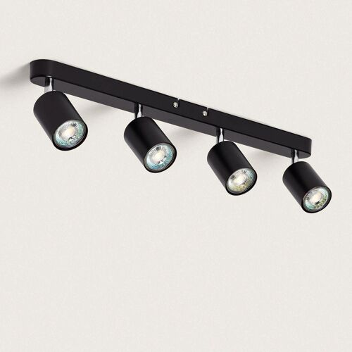 Plafonnier Orientable Métal 4 Spots Albus Black Large Noir