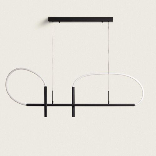 Suspension Led 46w Métal Et Silicone Ginnie Noir