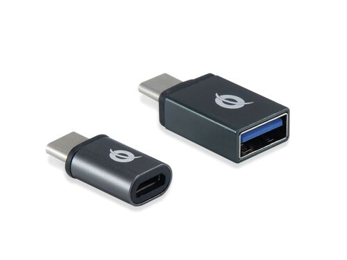 Conceptronic DONN04G changeur de genre de câble USB 3.1 Gen 1 Type-C, USB 2.0 Type-C USB 3.1 Gen 1 Type-A, USB 2.0 Micro Noir