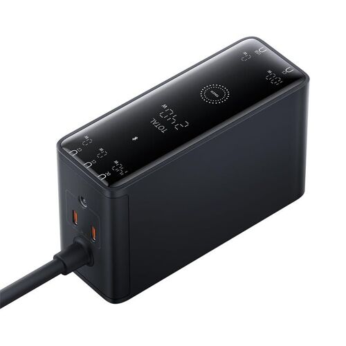 Chargeur rapide intelligent Baseus GaN 3C+U+DC 240 W + câble DC-DC 240 W (1 m) noir