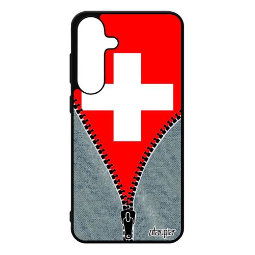 Coque Pour S25+ Plus Silicone Drapeau Suisse Foot Housse Jo Basket Jeans Football Euro Made In France Pour Samsung Galaxy