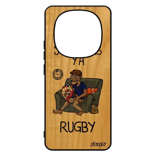 Coque Silicone J'peux Pas Y'a Rugby Pour Pour Xiaomi 14 Pro+ Plus 5g /Redmi Note 14 Pro Bois Je Texte Humour Jpeux Gris Supporter Etui De