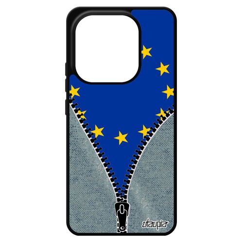 Coque Pour Pour Xiaomi Redmi Note 14 4g Europe Silicone Drapeau Ue Europeen Europe Aluminium Union Europeenne Jeans Rigide Made In France