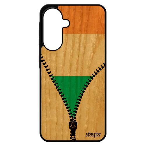 Coque Pour Pour Samsung Galaxy A56 5g En Bois Veritable Silicone Drapeau Irlande Irlandais Basket Rugby Foot Cover Jo 4g