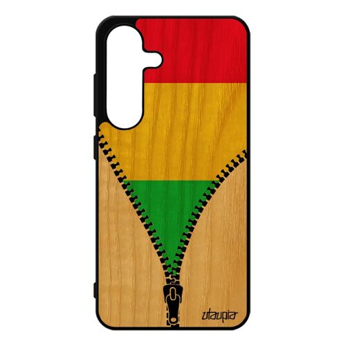 Coque En Bois Veritable Telephone Pour Samsung Galaxy S25 Silicone Drapeau Mali Malien Housse Mobile Can Football Basket Made In France