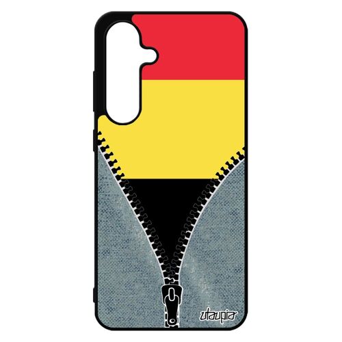 Coque S24 Fe Silicone Drapeau Belgique Belge Football Foot 4g Basket Coupe Du Monde Antichoc Noir Tpu Pour Samsung Galaxy