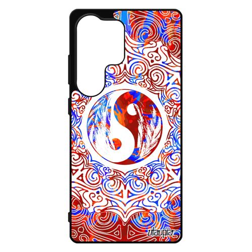 Coque pour Samsung S25 Ultra silicone Yin et Yang Orange bien & mal case rigide color¿ chine mandala portable peinture artistique pour galaxy