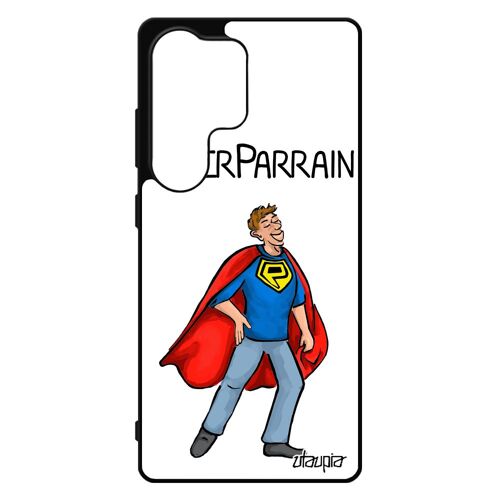 Coque Pour Galaxy S25 Ultra Silicone Super Parrain Blanc Souple Humour Portable Telephone Original Dessin Comique Enfant Texte De Pour Samsung