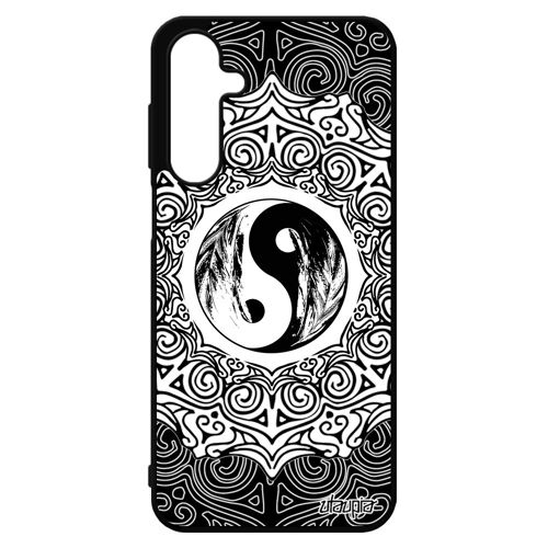 Coque Pour Pour Samsung Galaxy A16 4g 5g Silicone Yin Et Yang Personnalis¿ Oriental Telephone Harmonie Rosace Plume Color¿ Made In France