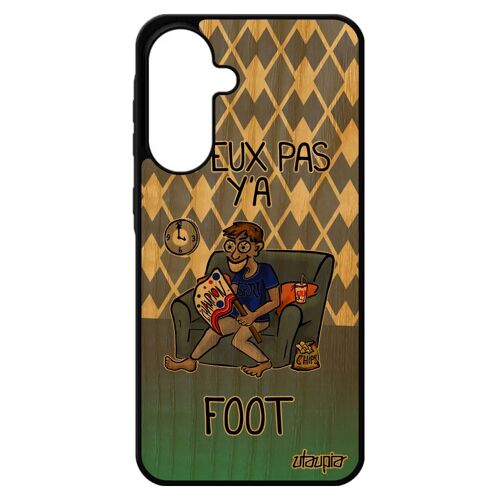 Coque Silicone J'peux Pas Y'a Foot Pour Samsung A56 5g En Bois Violet 4g Drole Bd Noir Humoristique De Protection Made In France Pour Galaxy