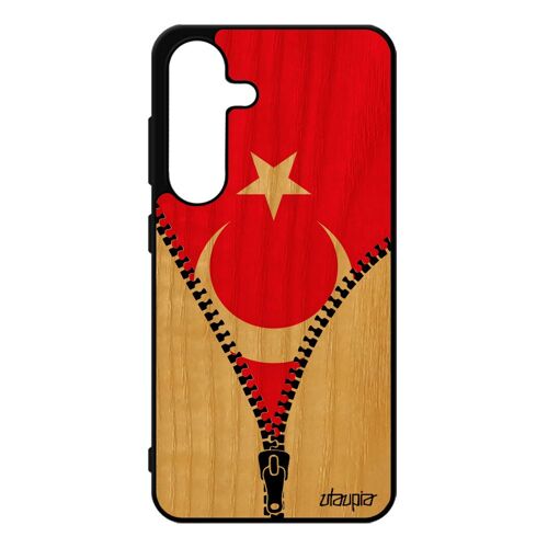Coque Silicone Pour Galaxy S25 En Bois Drapeau Turquie Turc Telephone Bumper Smartphone Fr¿Ne Football Etui Noir Foot Jo Euro De Pour Samsung
