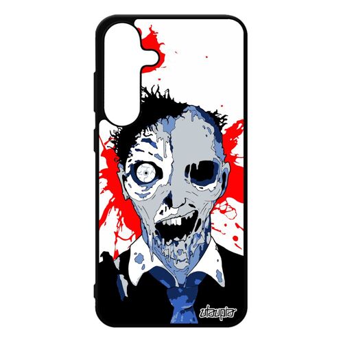 Coque Pour Samsung Galaxy S25+ Plus Silicone Zombie Eclaboussure Original Housse Fantome Homme Bleu Fin Du Monde Mobile Horreur Epouvante