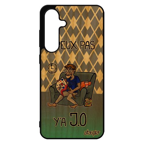Coque Bois Pour Samsung S24 Fe Silicone J'peux Pas Y'a Jo Texte Violet Bd Sport Case Supporter Jpeux Drole Humour Athletisme Pour Galaxy