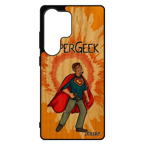 Coque S25 Ultra Bois Silicone Super Geek Comics Antichoc Console Telephone Jeux Video Orange Etui Fr¿Ne Humour Dessin Pour Samsung Galaxy