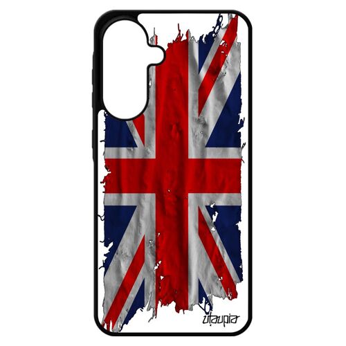 Coque Pour Samsung Galaxy A56 5g Silicone Drapeau Union Jack Angleterre Anglais Angleterre Euro United Kingdom 4g Tissu Noir Basket Etui