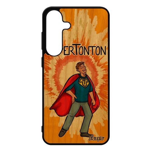 Coque S25+ Plus En Bois Silicone Super Tonton Etui Humoristique Original Texte Heros Humour Bd Gel Comics Enfant 4g Pour Samsung Galaxy