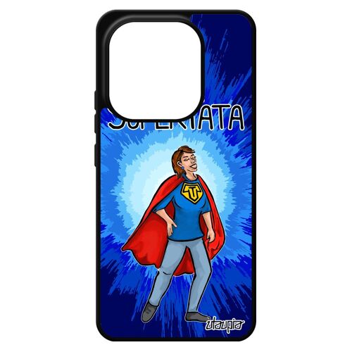 Coque Silicone Redmi Note 14 4g Europe Super Tata Bande Dessin¿E Tante Drole Naissance Garcon Pas Cher Antichoc Comics Noir Pour Xiaomi