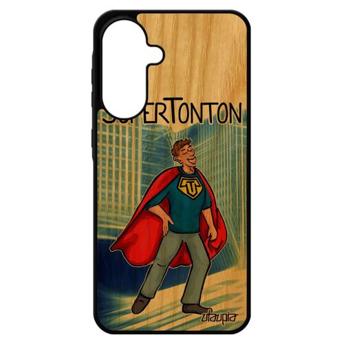 Coque Bois Naturel Pour Pour Samsung Galaxy A56 5g Silicone Super Tonton Comique Bande Dessin¿E Texte Heros Rigide Enfant Humour Comics