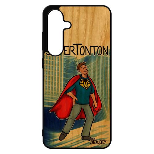 Coque Bois Pour Samsung S24 Fe Silicone Super Tonton Portable Texte Oncle Bleu Drole Bande Dessin¿E Heros Comics Rigide Humour 5g Pour Galaxy