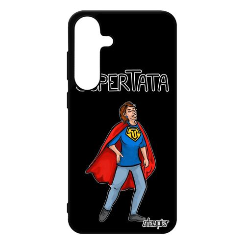 Coque Silicone Super Tata Pour Samsung S25+ Plus Mobile Drole Noir Bd Enfant Humoristique Comics Housse Case Texte Heros Tante De Pour Galaxy