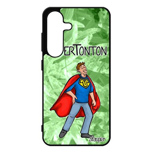 Coque Super Tonton S25 Silicone Humour Unique Comique Rigide Housse Drole Metal Bd Vert Texte Oncle Naissance Fille Pour Samsung Galaxy