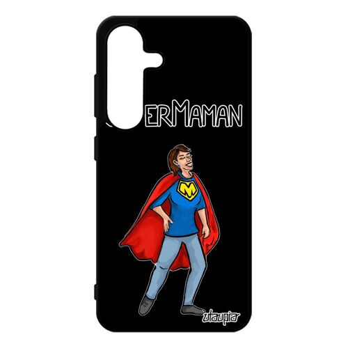 Coque Pour Galaxy S25 Silicone Super Maman Mere Humour Humoristique Comics Noir Heros Texte Housse Gel Enfant Telephone Bd Pour Samsung