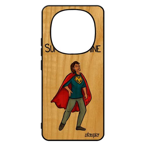 Coque Pour Xiaomi Redmi Note 14 Pro/14 Pro+ Plus 5g Bois Silicone Super Marraine Humour Dessin Case Comics Rouge Telephone Humoristique