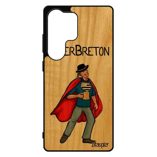 Coque Pour S25 Ultra En Bois Silicone Super Breton 4g Souple Bande Dessin¿E Heros Texte Etui Portable Comics Pas Cher Pour Samsung Galaxy