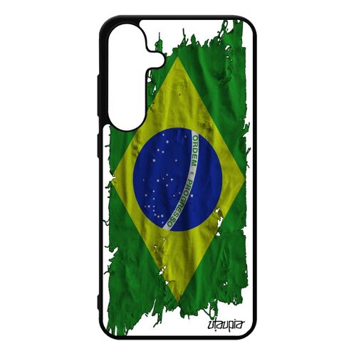 Coque Pour Samsung S25+ Plus Silicone Drapeau Bresil Bresilien Foot Rigide Basket Coupe Du Monde Case Football Jo Pour Galaxy