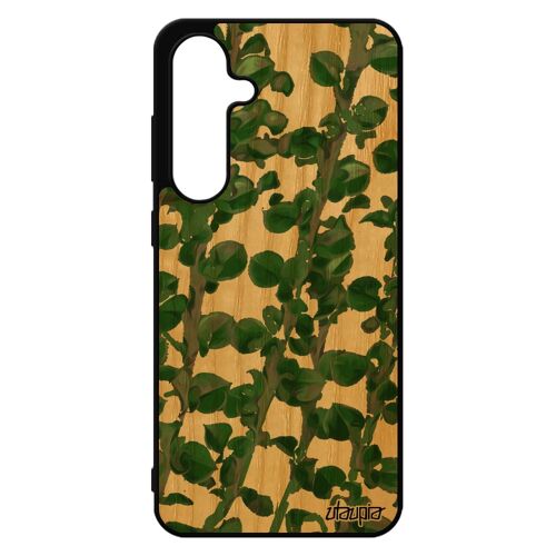 Coque Silicone Pour Samsung S24 Fe En Bois Motif Feuilles Texture Unique Design De Protection Floral Mobile Artisanat Fr¿Ne Housse Pour Galaxy