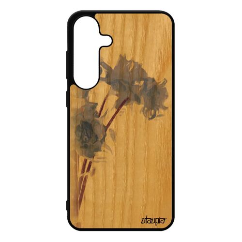 Coque Bois Pour Samsung S25+ Plus Silicone Bouquet De Fleurs Aquarelle Peinture Housse Cadeau Fete Des Meres Pastel Romantique Gel Pour Galaxy
