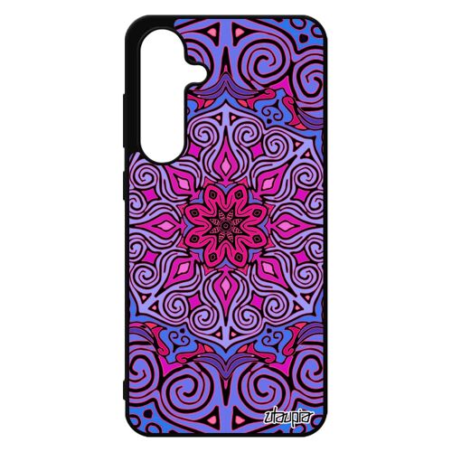 Coque Silicone Pour Galaxy S24 Fe Mandala Nepal Violet Rosace Indien Color¿ Cadeau Saint Valentin Personnalis¿ Motif Case De Pour Samsung