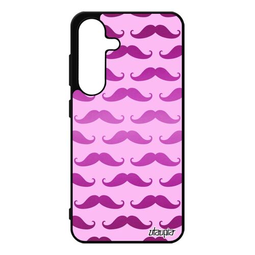 Coque Silicone Telephone S25 Moustache Pipe Imprime Antichoc Chapeau Melon Vintage Homme Case Peinture Bumper Rose De Pour Samsung Galaxy