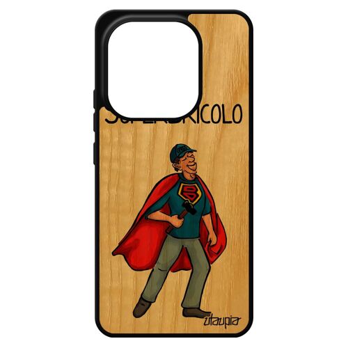 Coque Antichoc Pour Pour Xiaomi Redmi Note 14 4g Europe En Bois Et Silicone Super Bricolo Heros Comics Papy 4g Case Bricoleur Rouge Drole